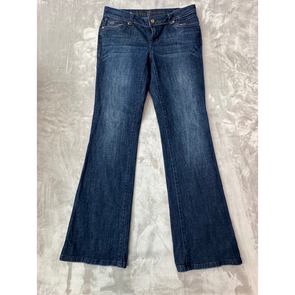 Simply Vera Vera Wang Womens Bootcut Jeans Dark Wash Blue Size 6 Flap Pocket